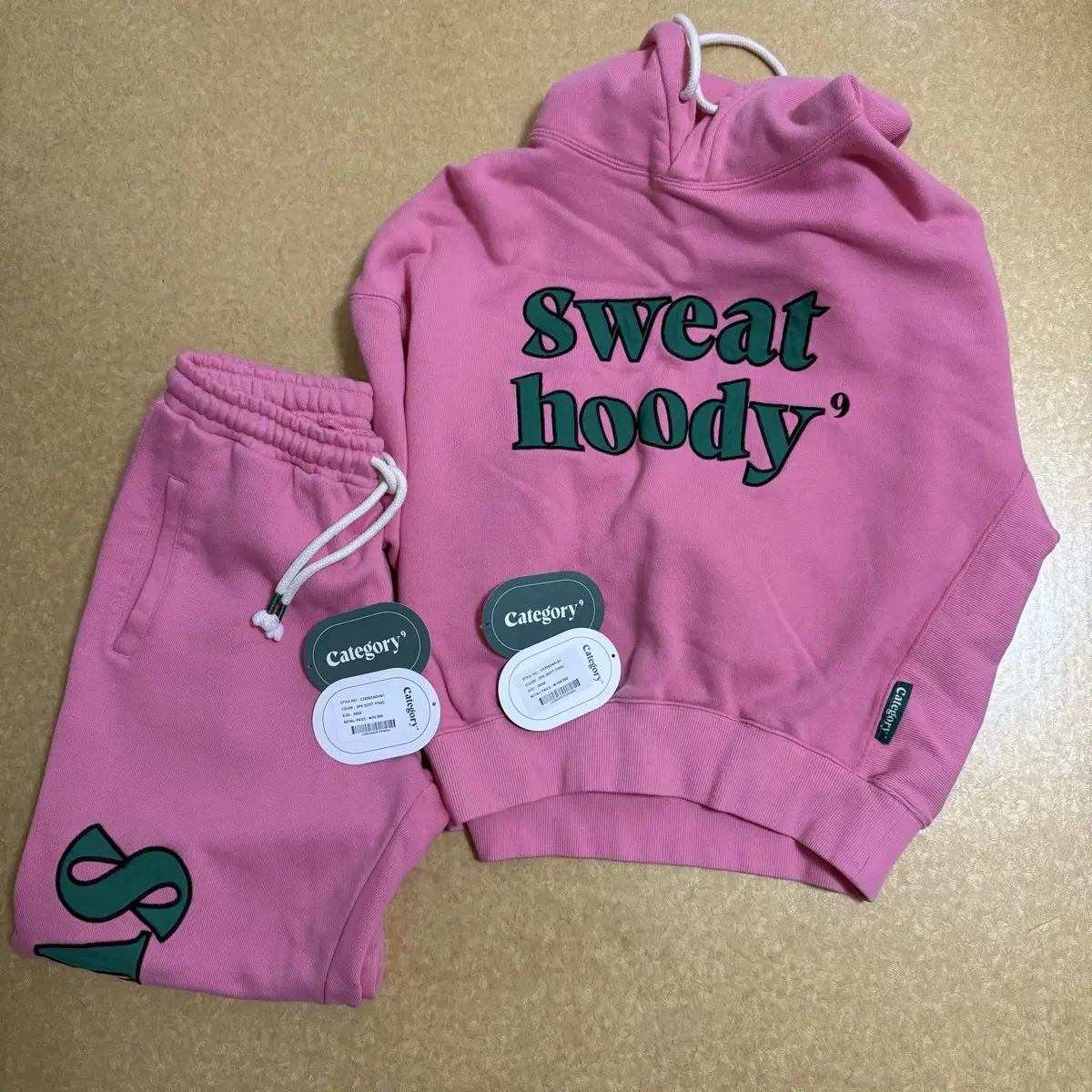 카테고리9 SWEAT HOODY CHEWING PINK 후드 셋업 S