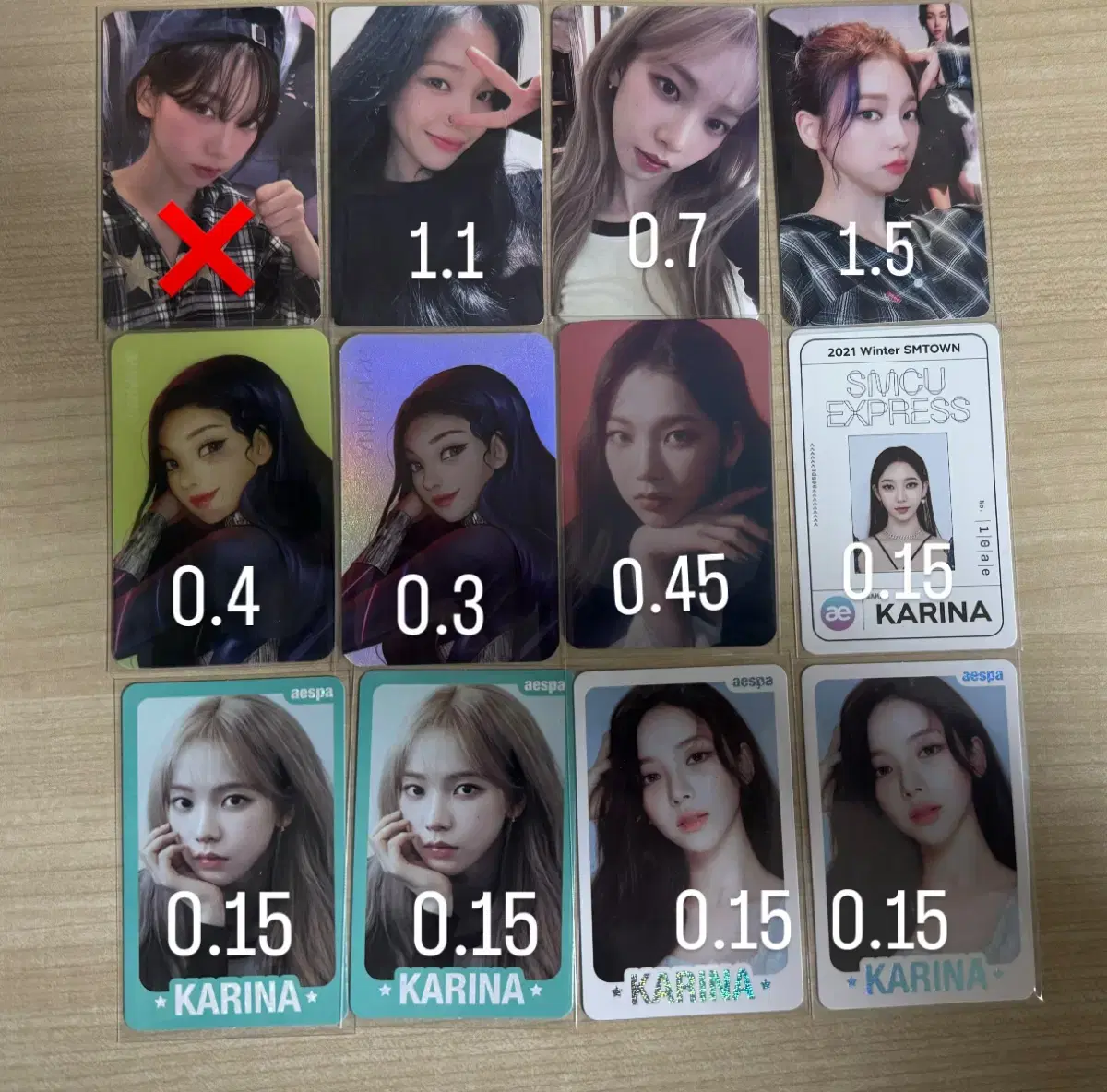 aespa photocard wts! karina giselle winter ningning unreleased photocard alpo album weflash