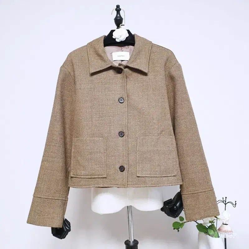 베이지보울 울자켓 wool 100% 여F 사용감없음