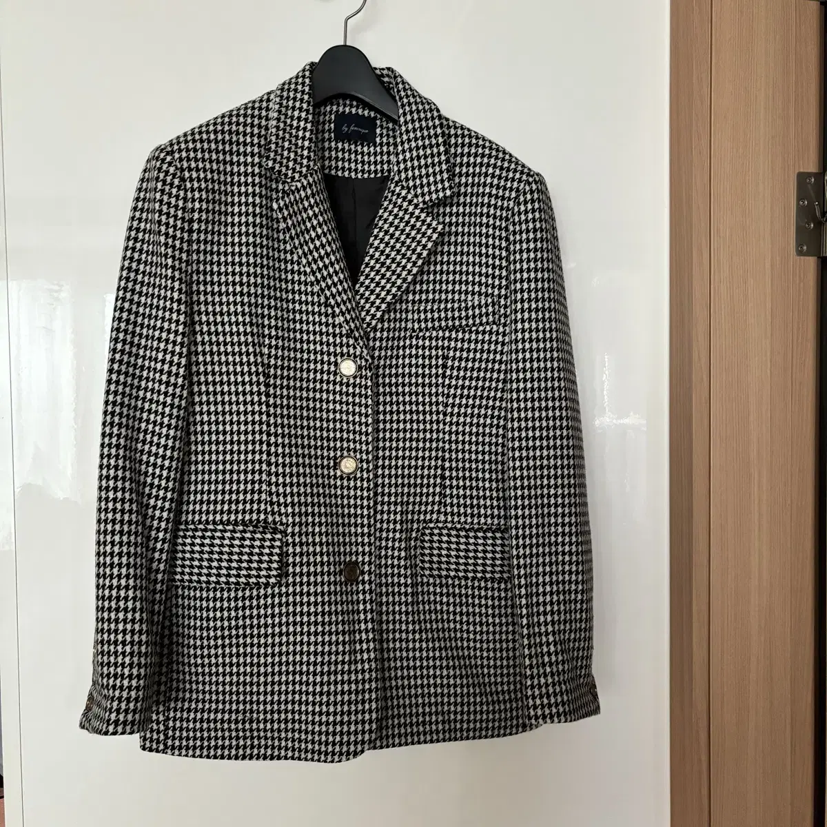 Houndstooth Wool Jacket by Feminine Creations Wedding Guest of Honor Look