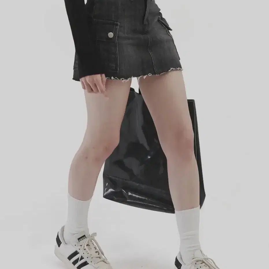 리마지 Cargo denim skirt (black)