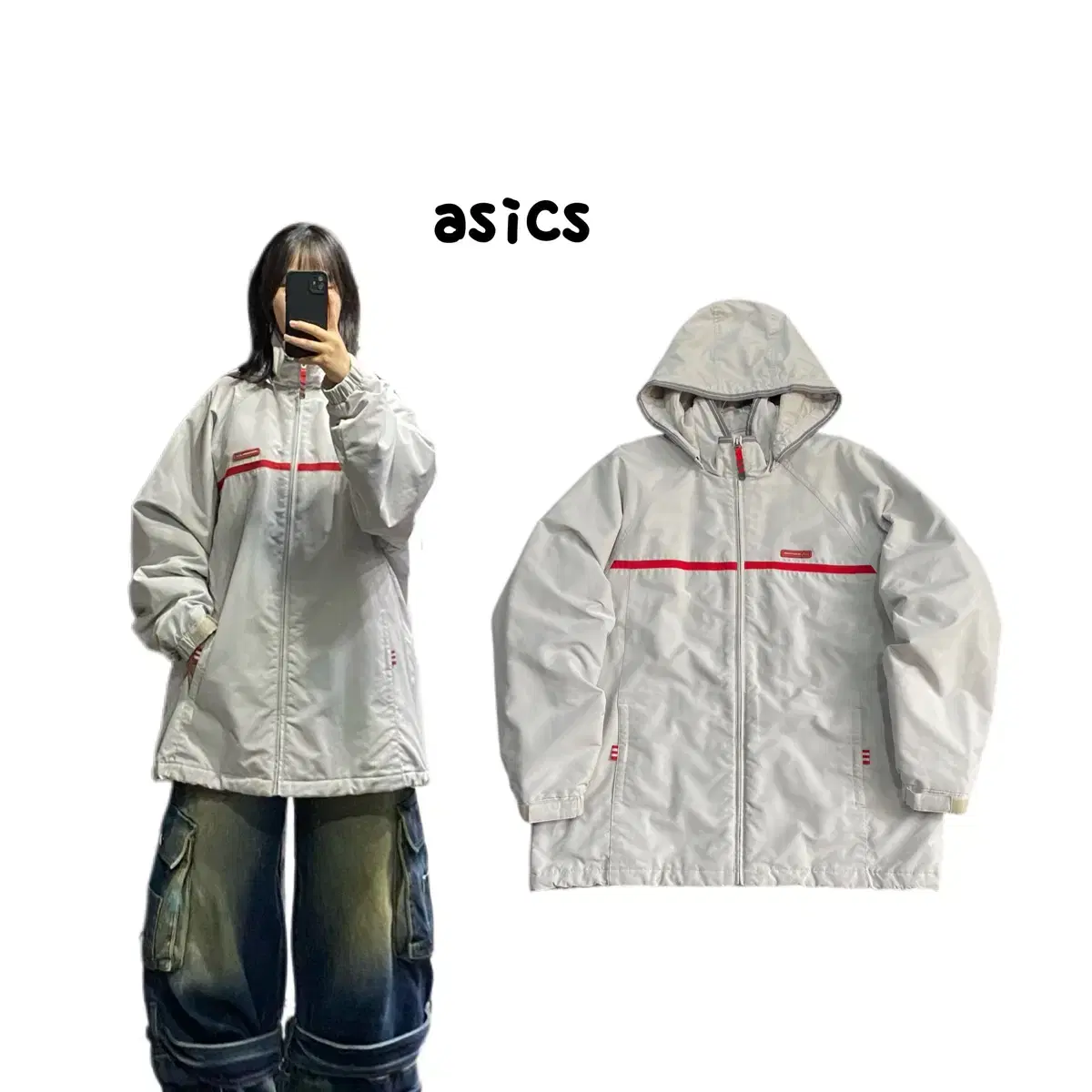 Asics 00s Old School Overfit Windbreaker Jacket