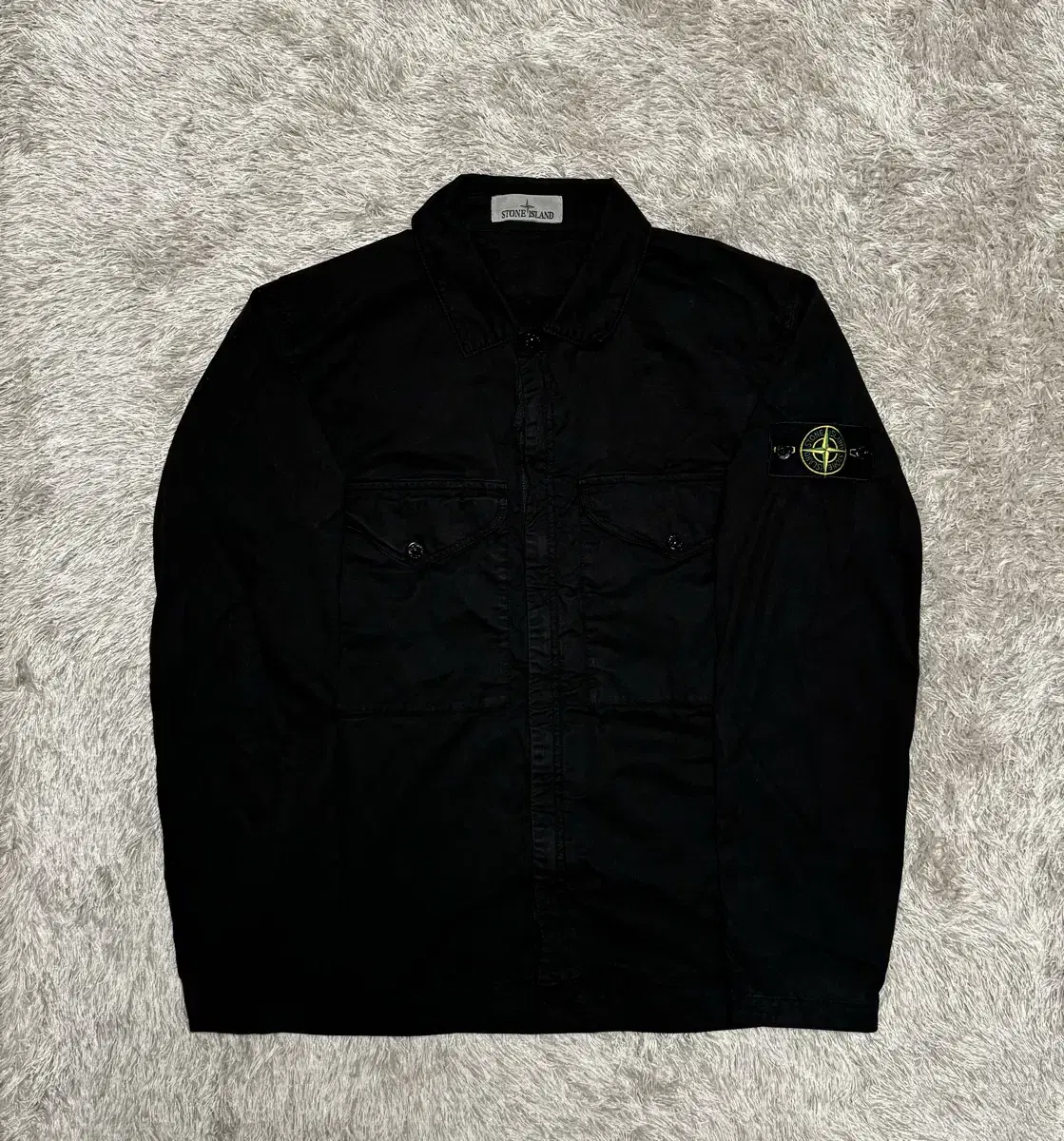 [ L ] Stone Island Olde Effect Overshirt 24fw Black