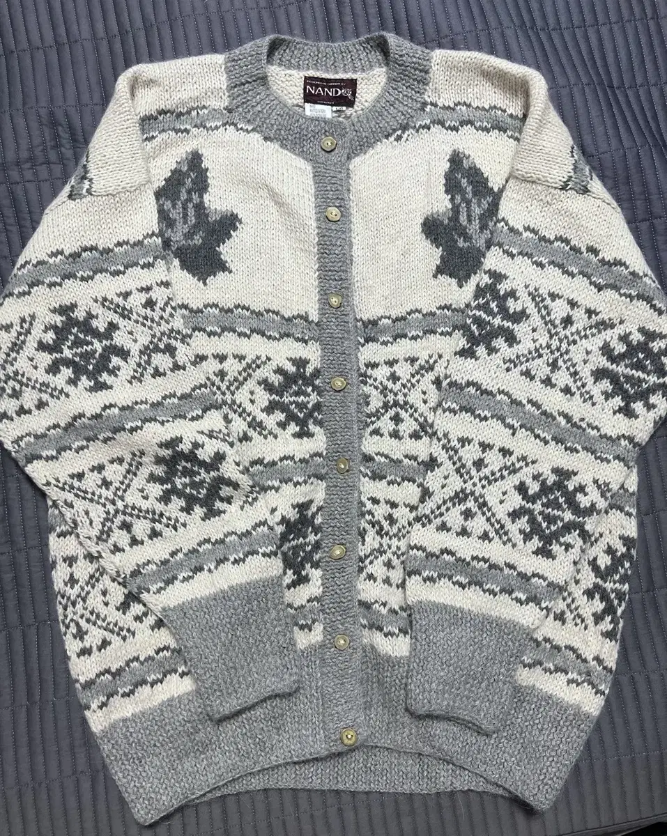 Vintage Handmade Alpaca Knit Cardigan Cowichan