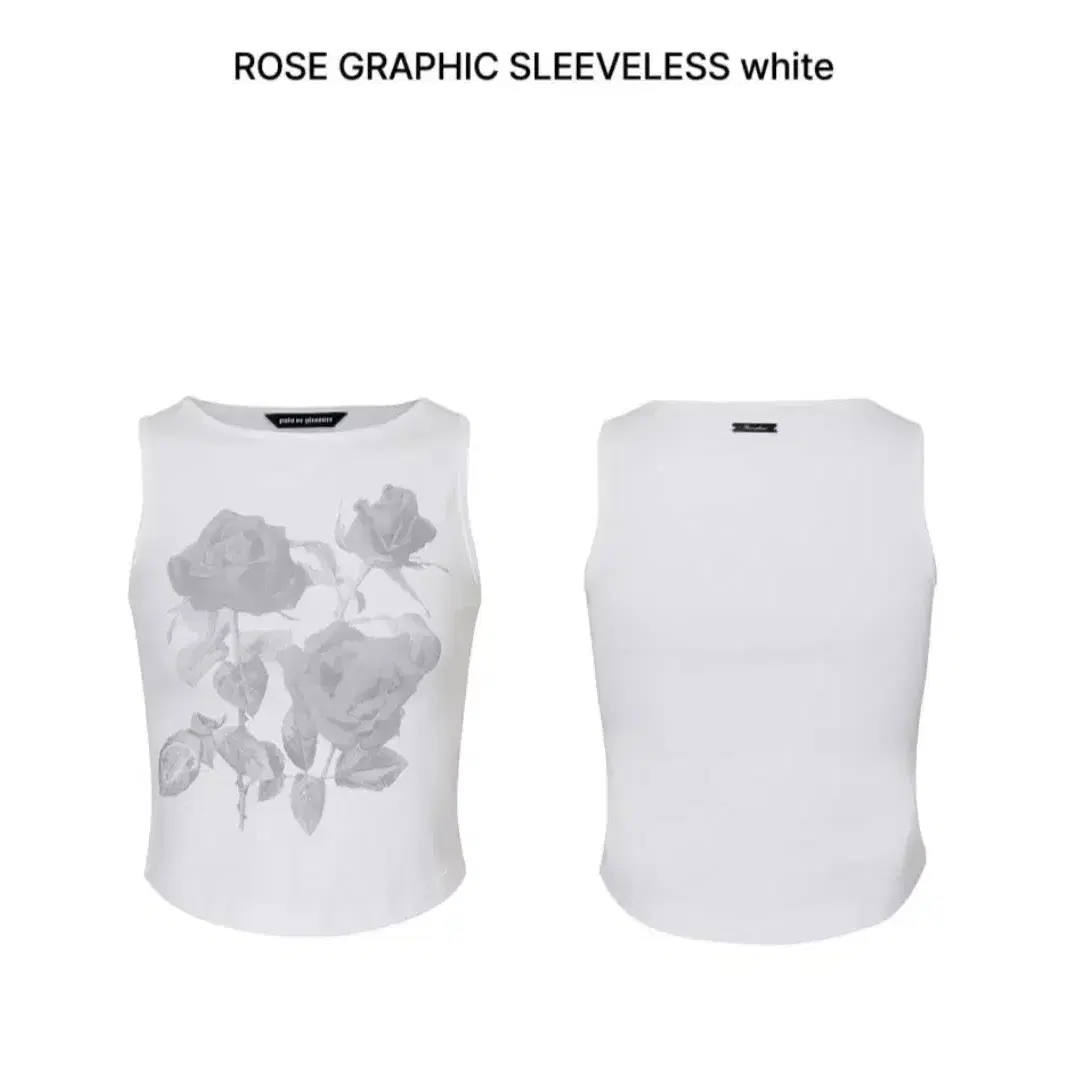 페인오어플레져 rose graphic sleeveless white