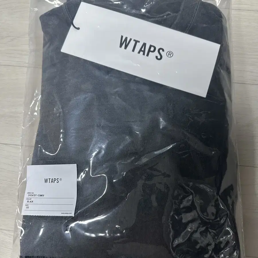 새상품 WTAPS 더블탭스 24FW 긴팔 티셔츠 블랙 L