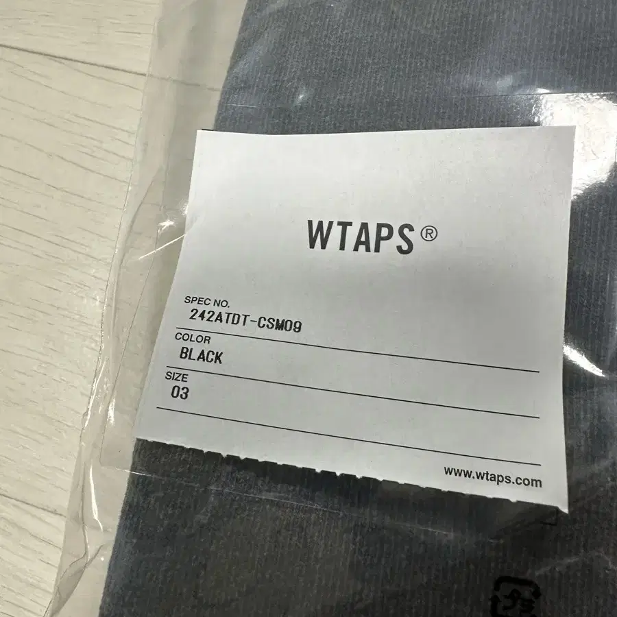 새상품 WTAPS 더블탭스 24FW 긴팔 티셔츠 블랙 L