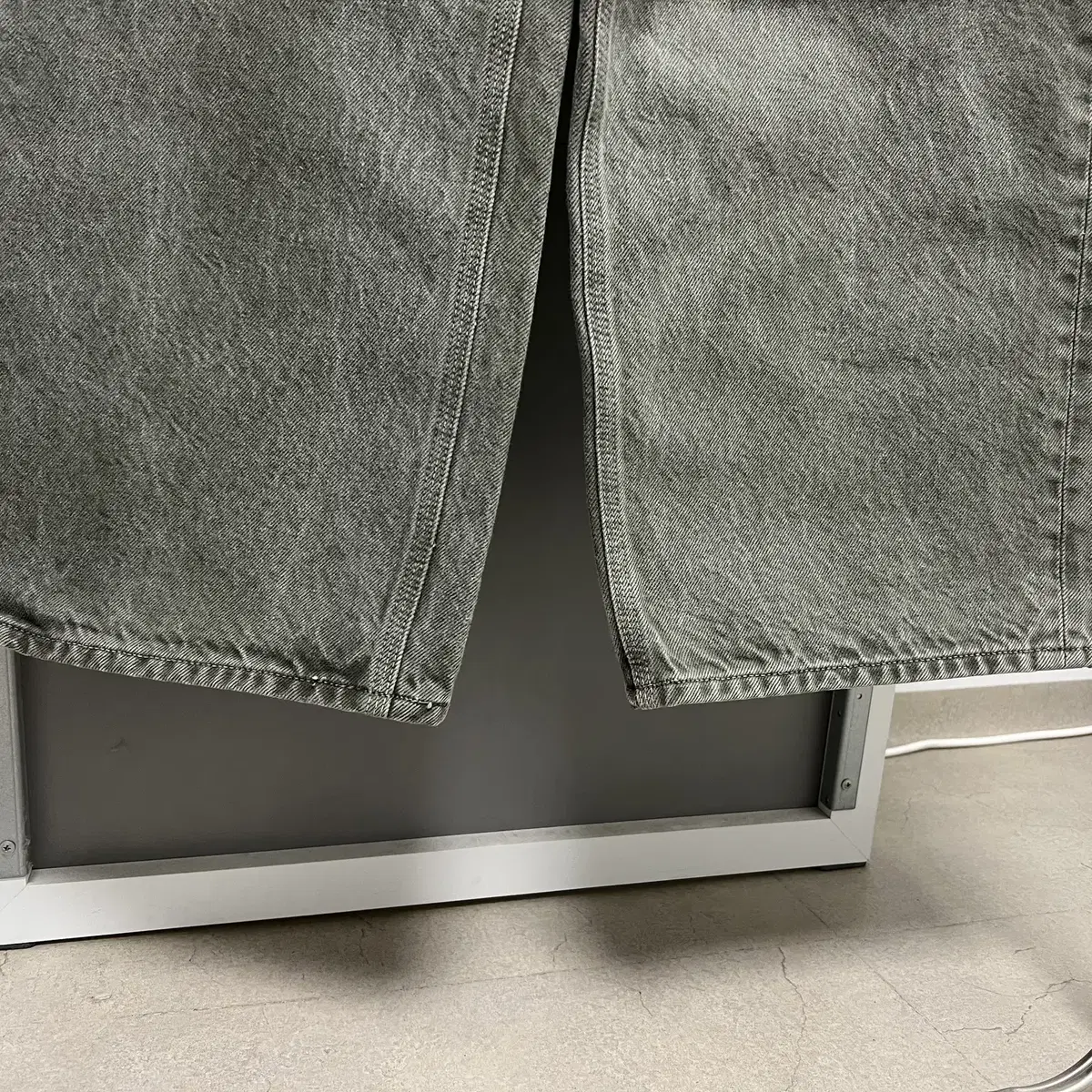 [S] STU Wide Denim Pants Washed Green