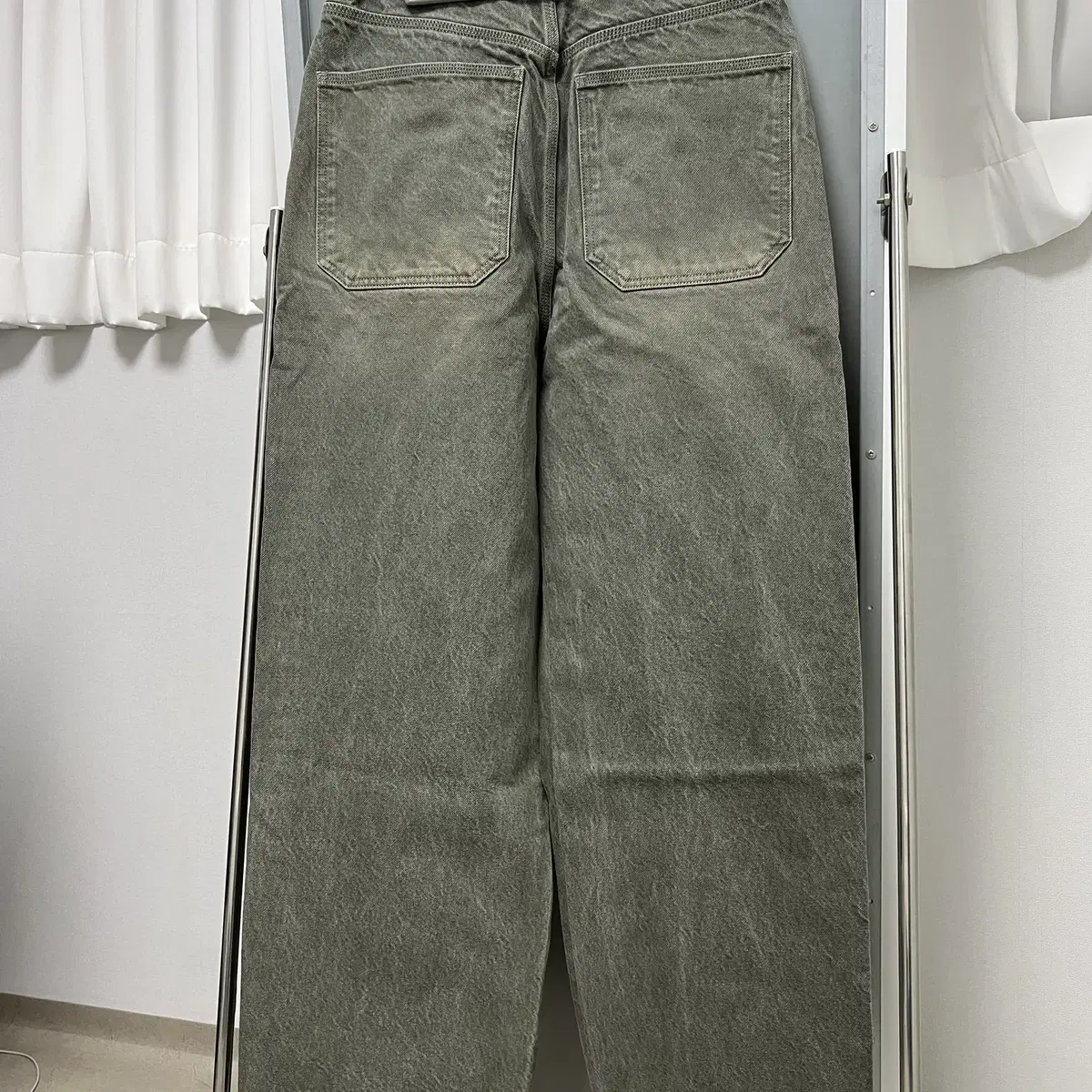 [S] STU Wide Denim Pants Washed Green