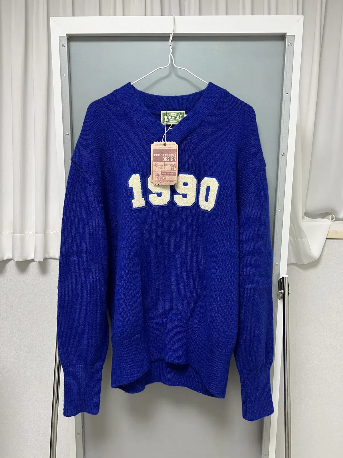 [L] STU 22SS 1990 V Neck Knit Blue