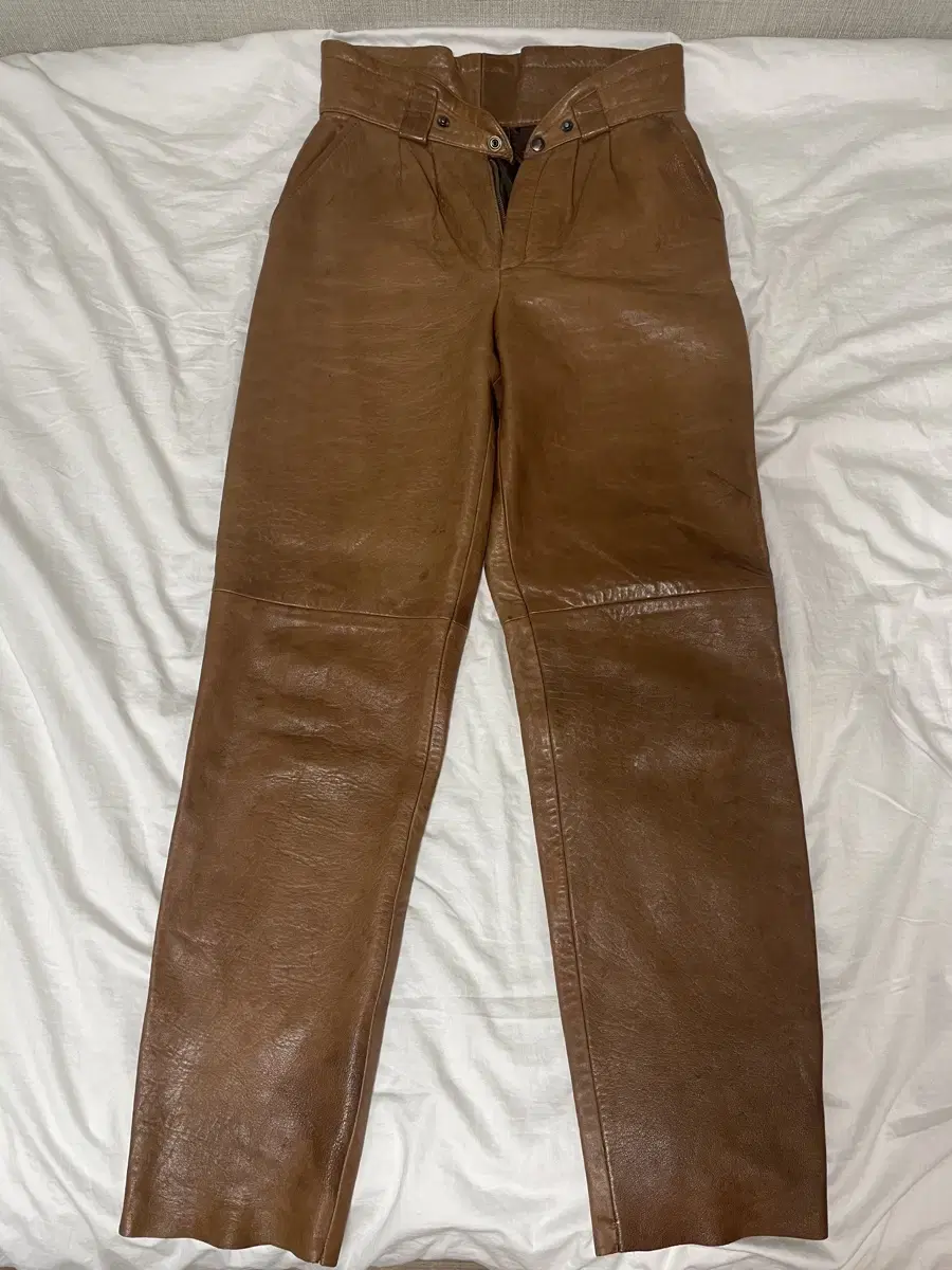 Brown leather pants