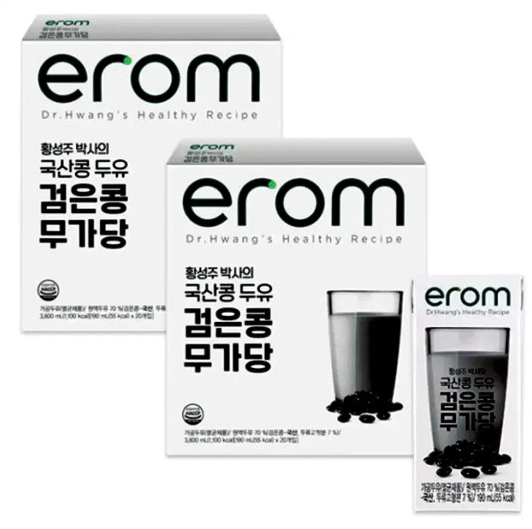 황성주 국산콩 검은콩 무가당 두유 190ml 32팩