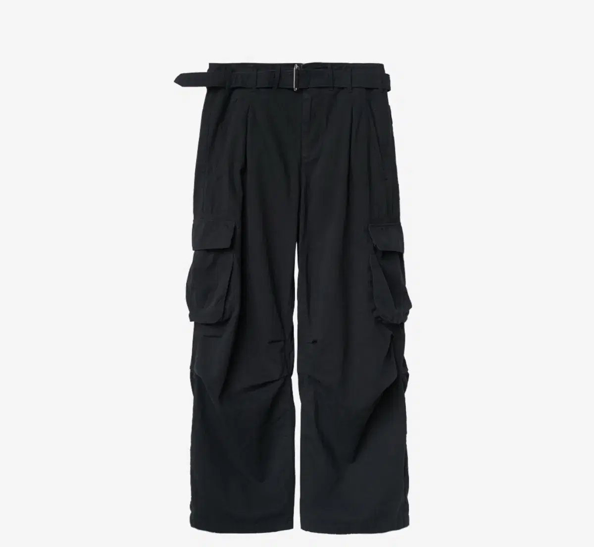 [1] Polyester Belted Cargo Pants 1.2v Black - 24FW