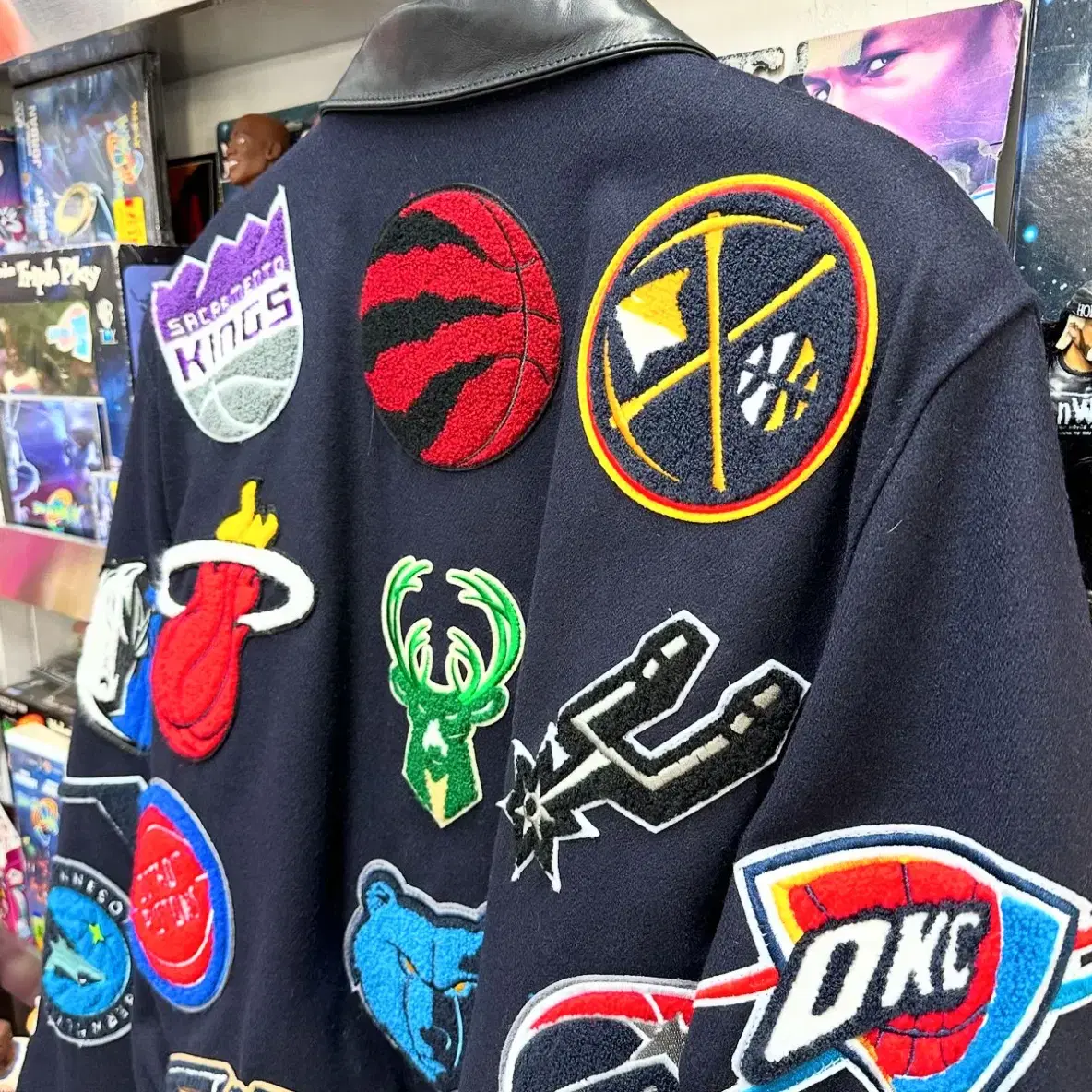 제프 해밀턴 NBA COLLAGE WOOL & LEATHER JACKET