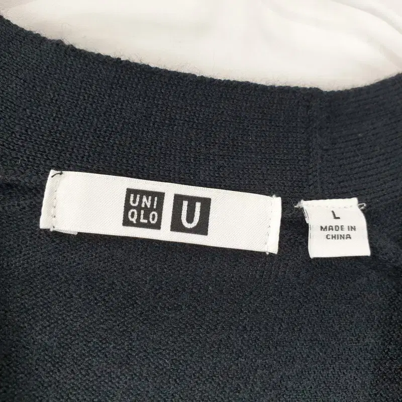 E7232 UNIQLO 여L 블랙 울혼방 롱 가디건/더크