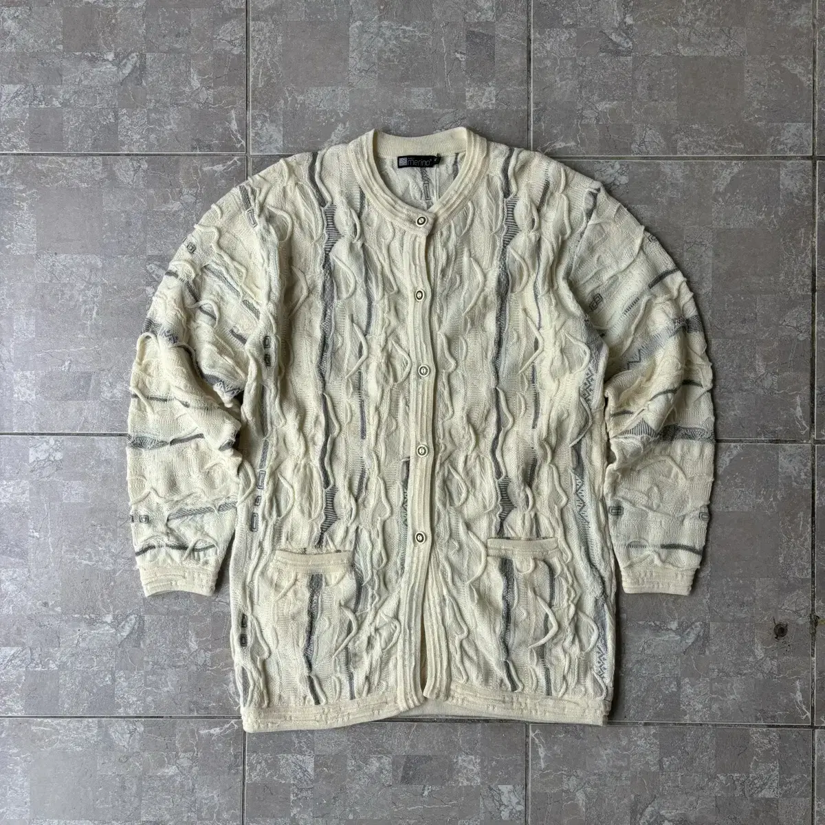 90s OG Australia Cable Wool Cardigan XL