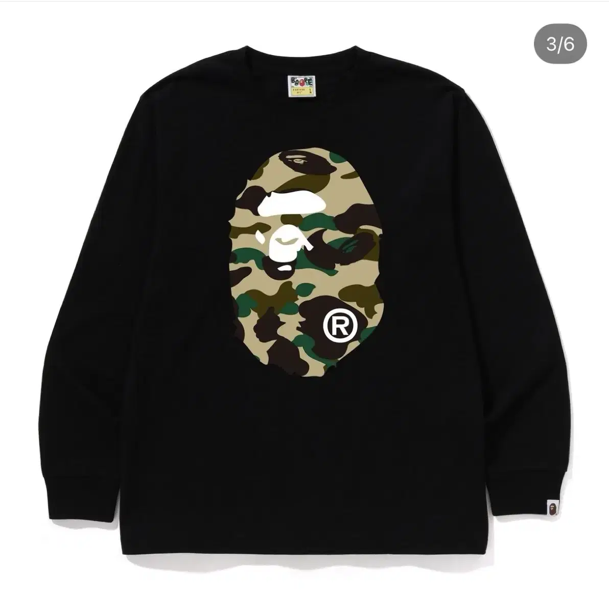 [L] 베이프 빅에이프 L/S 블랙