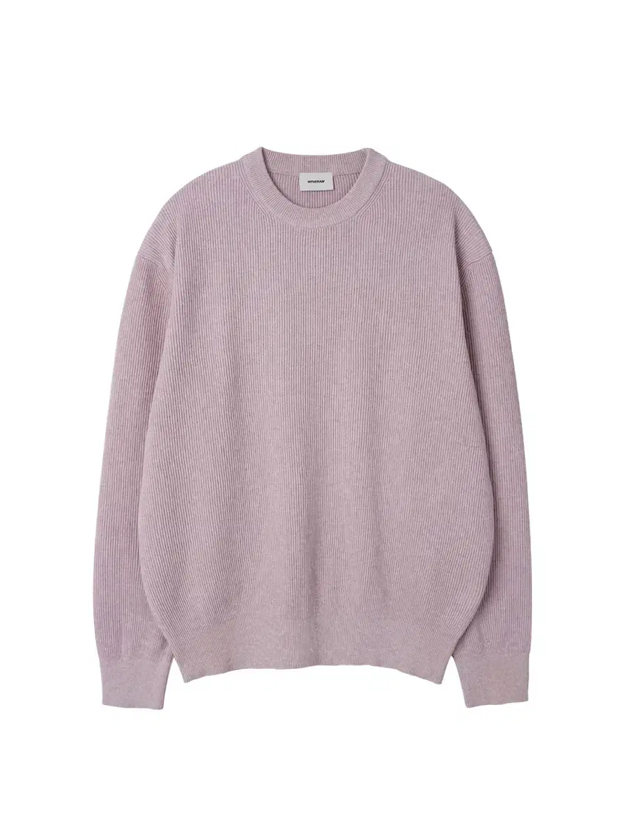 In-the-Low Cotton Rib Knit Crewneck Pink Melange 2