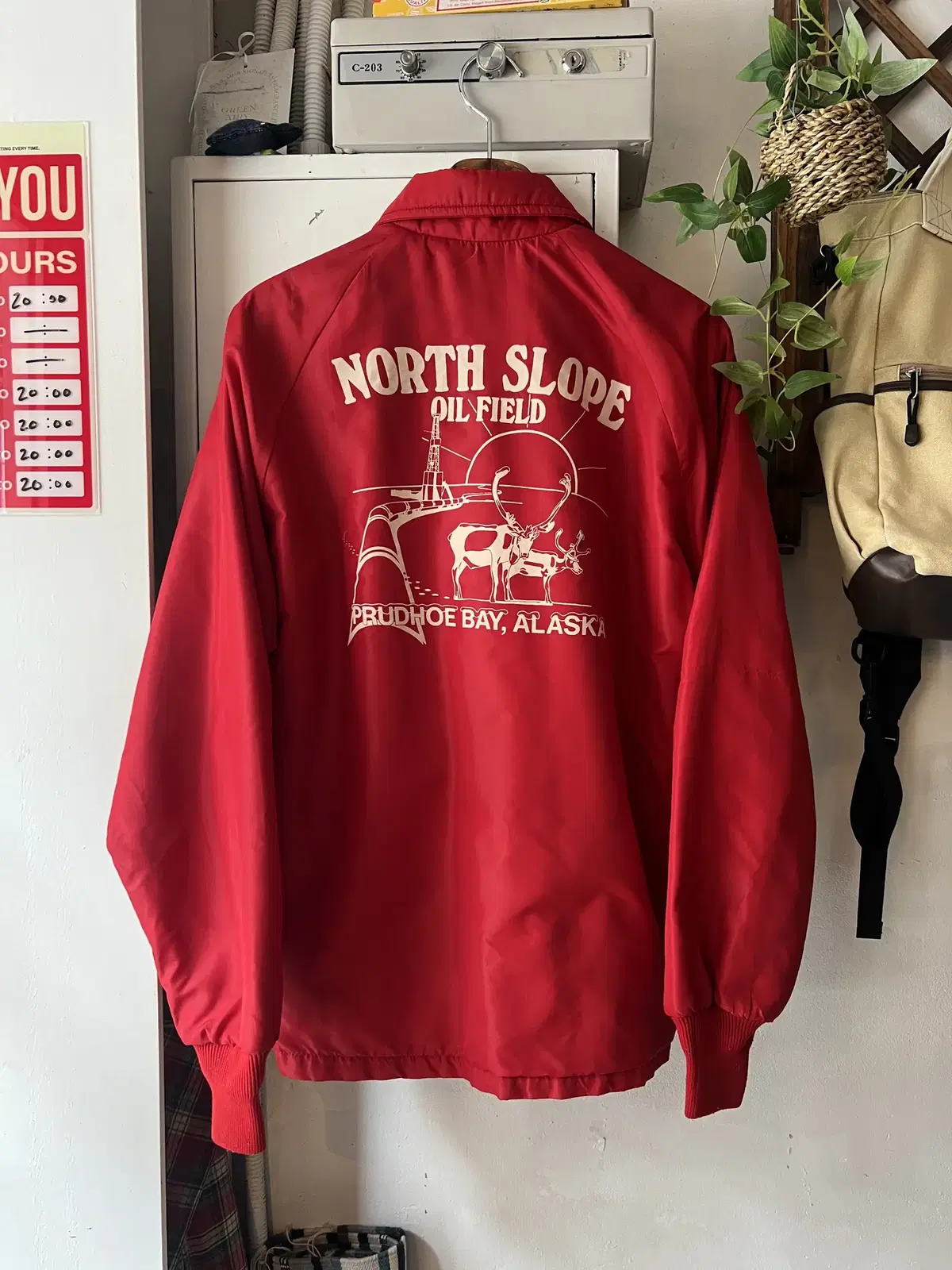 [L]7-80's Made in USA 알래스카 프린팅 나일론 코치자켓