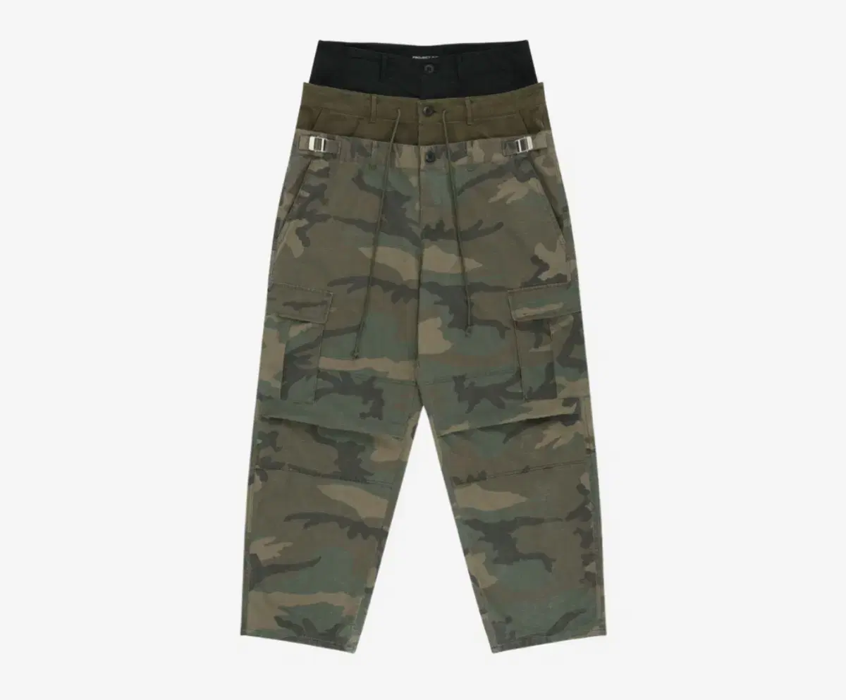 (3) PROJECT GR Layered Camo Pants