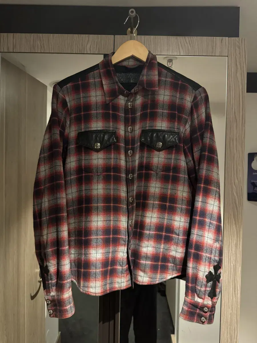 Chrome Hearts Leather and Flannel Jacket S