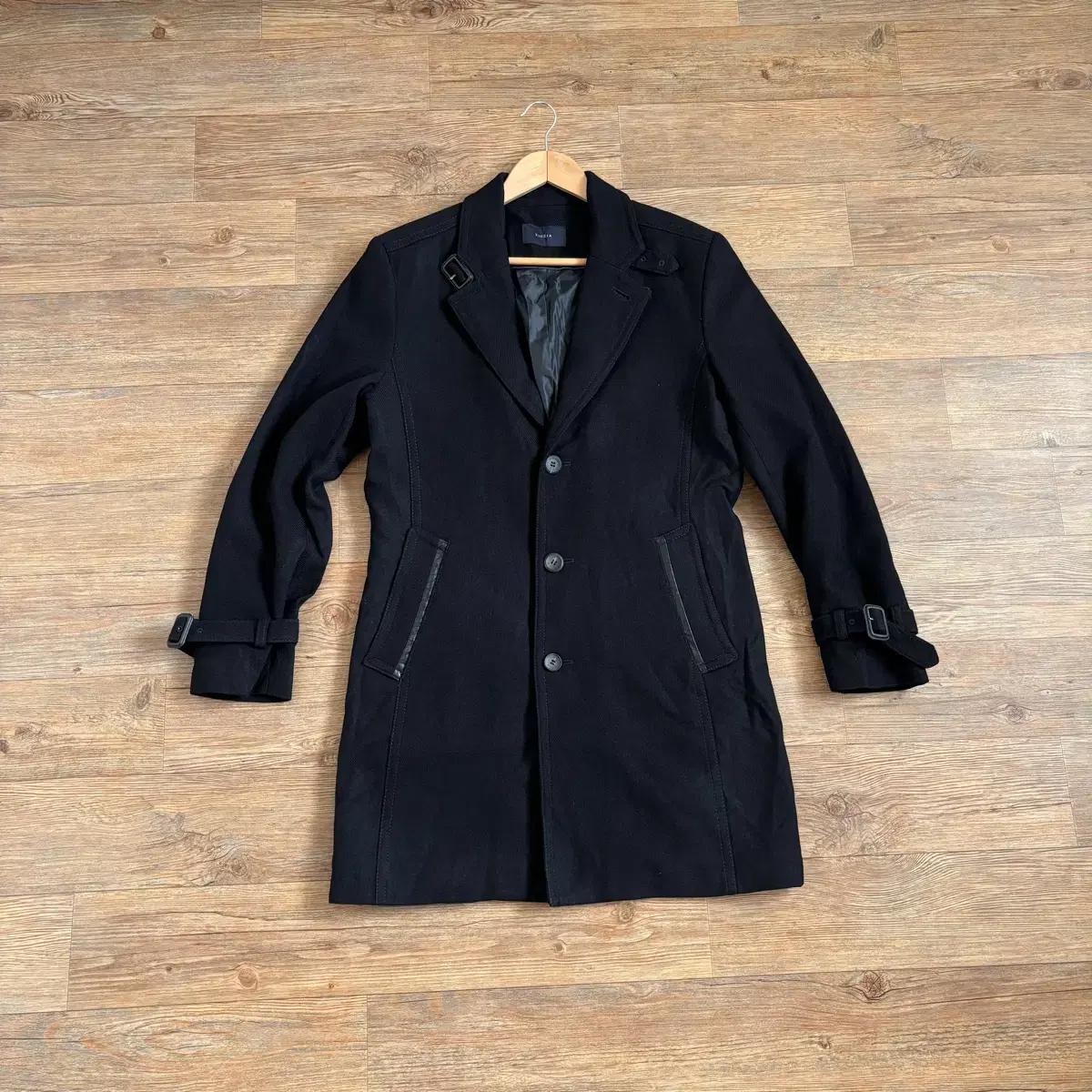 Jia FW black long coat 100 belted casual value for money