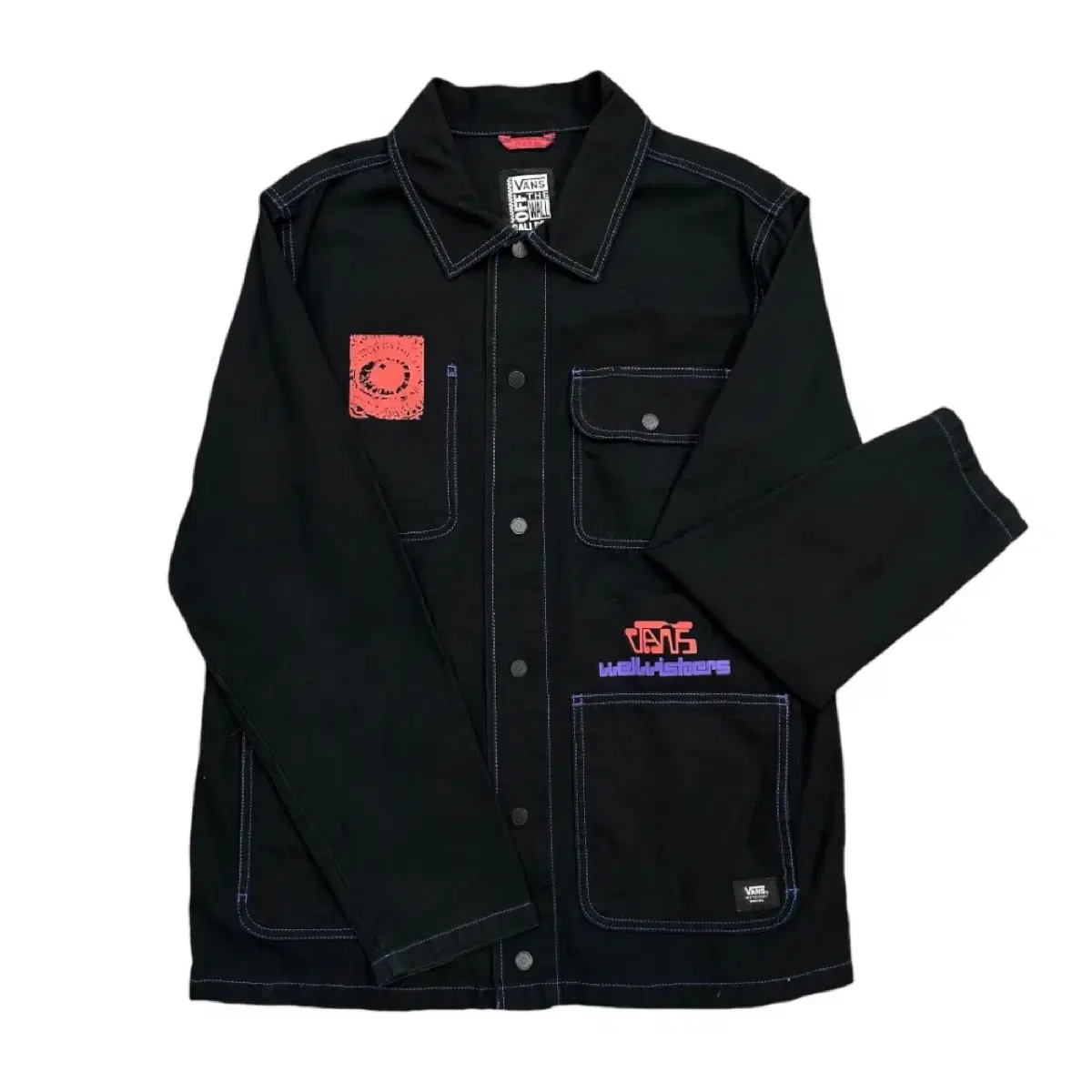 Vahn's Pocket Stitching Black Work Shirt Jacket