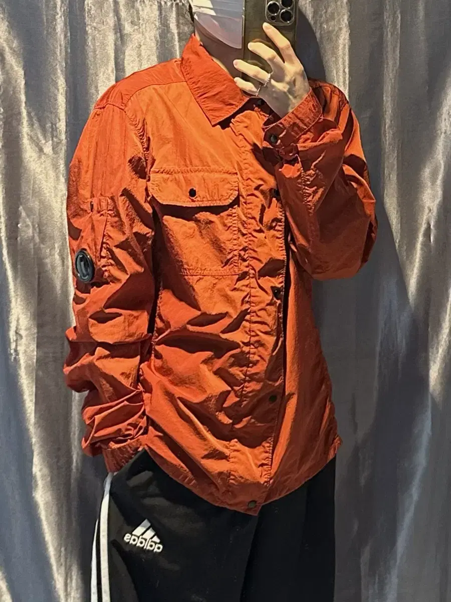 M C.P Company Waffle Orange Nylon Windbreaker