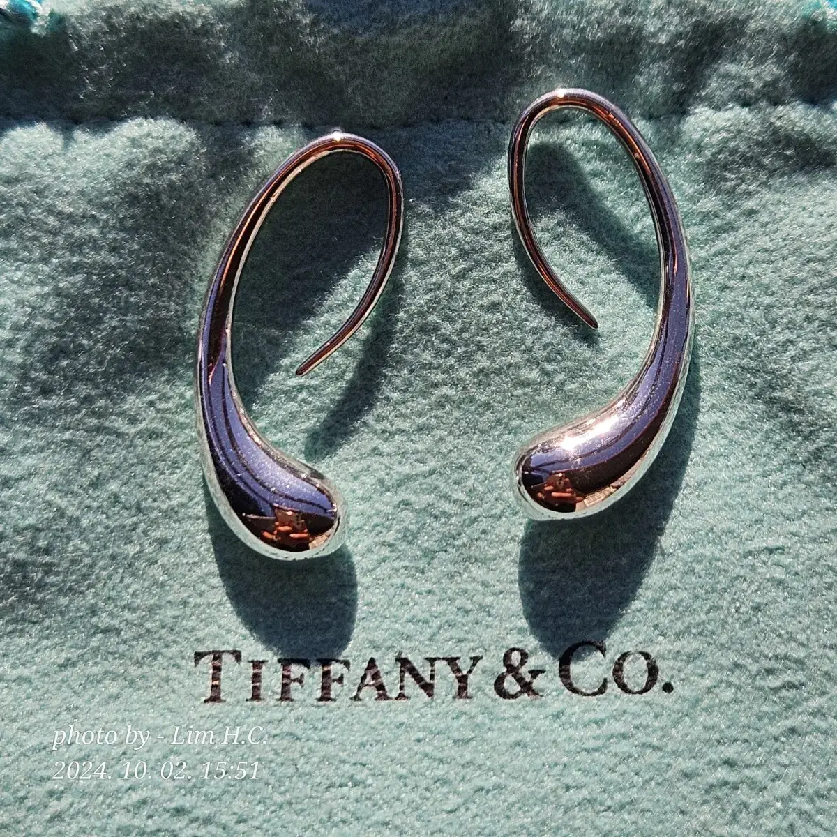 티파니 실버 티어드롭 이어링 Tiffany&Co sliver