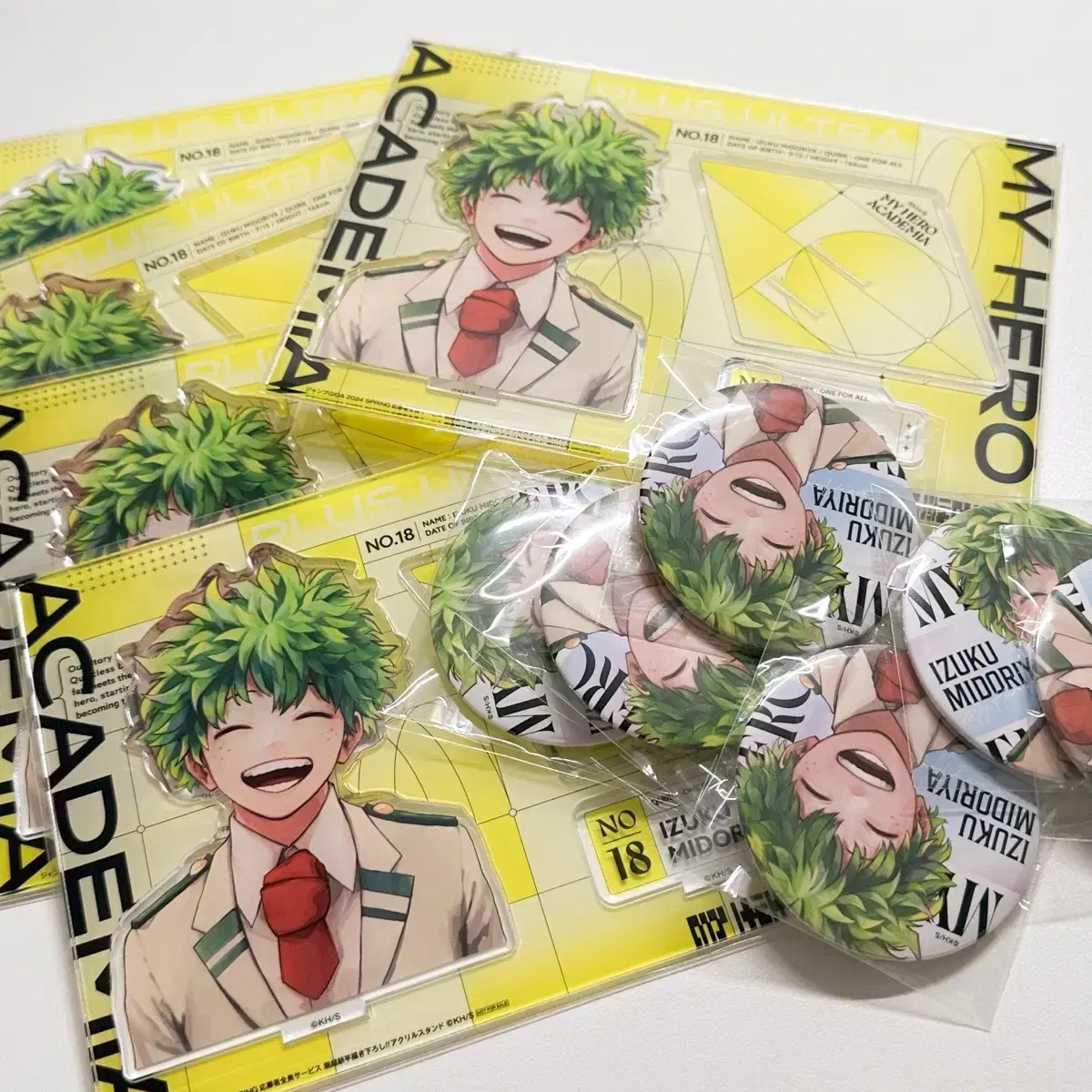 Hiroaka Jumping Giga Spring Entry Midoriya acrylic stand Canbadge Tools