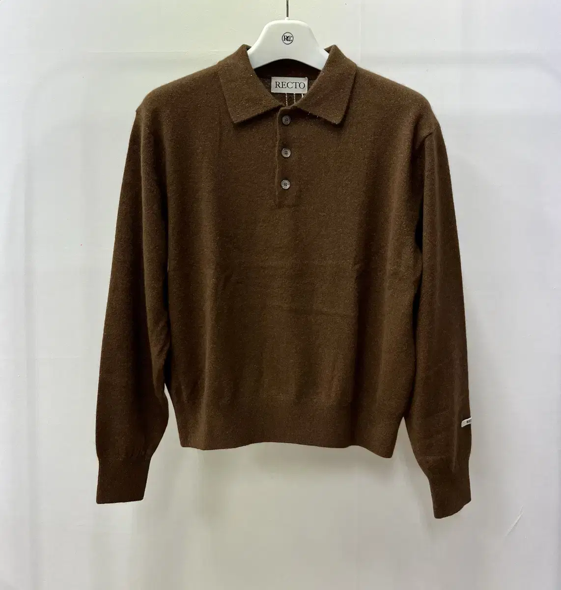 Recto 24FW Ophelia Shimmer Polo Knit Brown