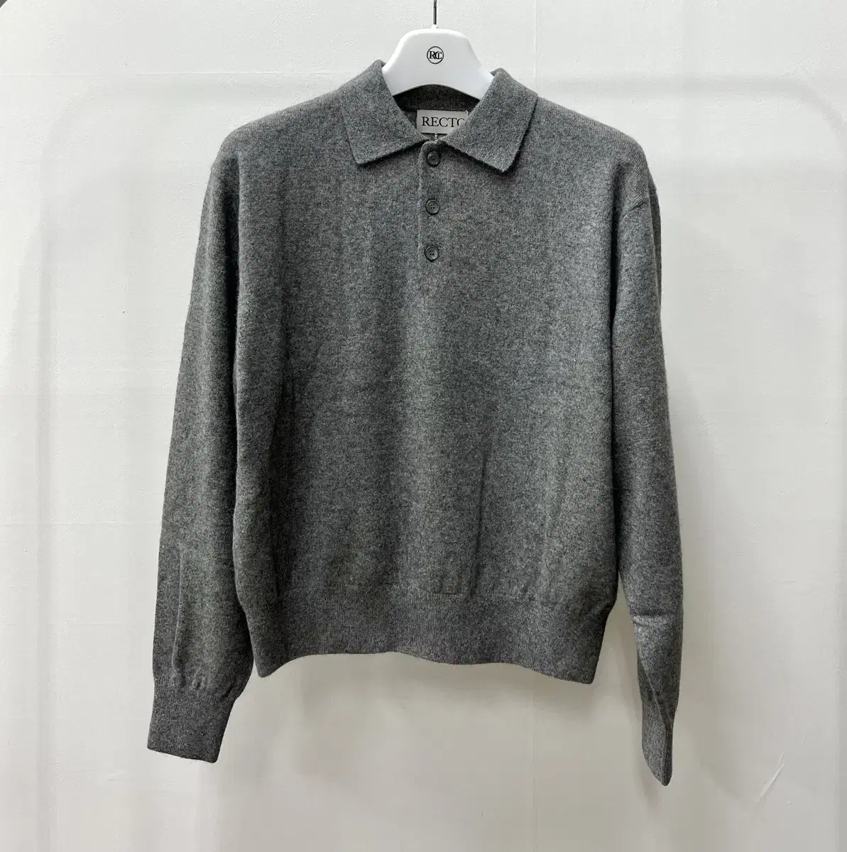 Recto 24FW Ophelia Shimmer Polo Knit Gray