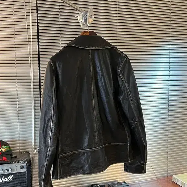 Semantic design leather rider jacket