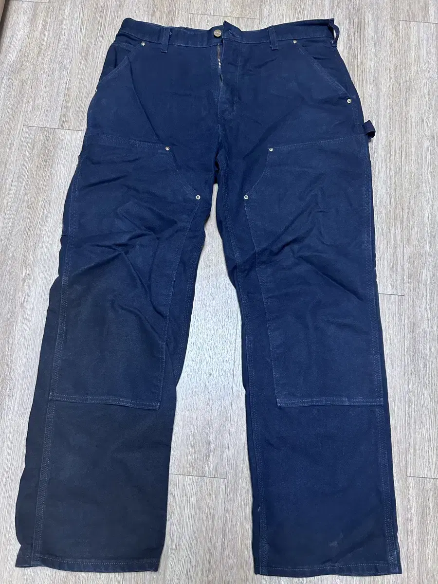 Calhart B01 Black Double Knee Cargo Carpenter Pants 34 30