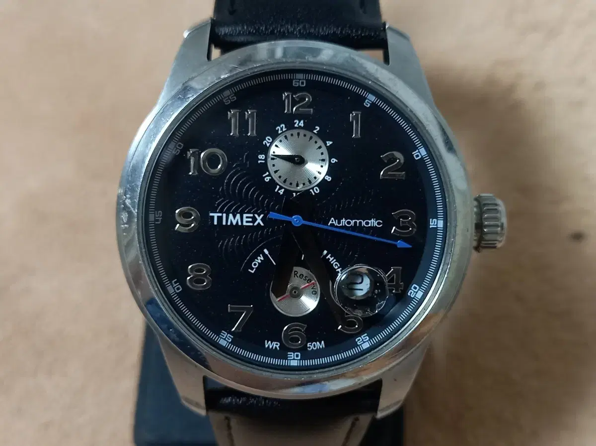 TIMEX 시계 오토매틱 스켈레톤 남성용 가죽