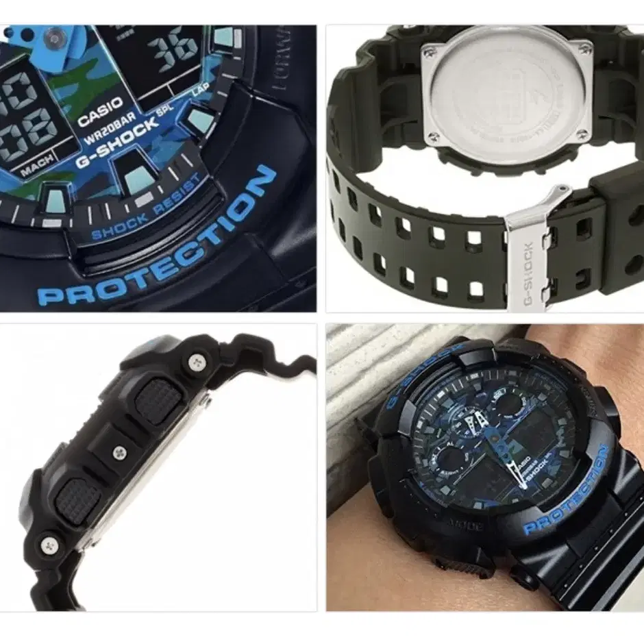 지샥 빅페이스 (G-SHOCK GA-100) 블루 카모플라쥬 판매합니다