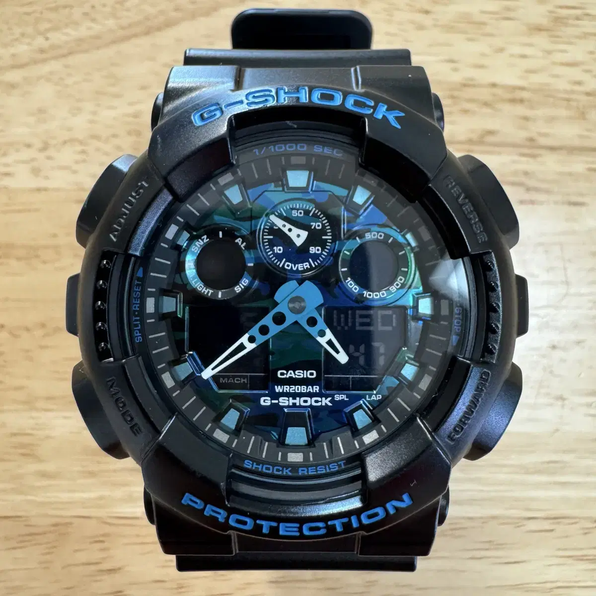 지샥 빅페이스 (G-SHOCK GA-100) 블루 카모플라쥬 판매합니다