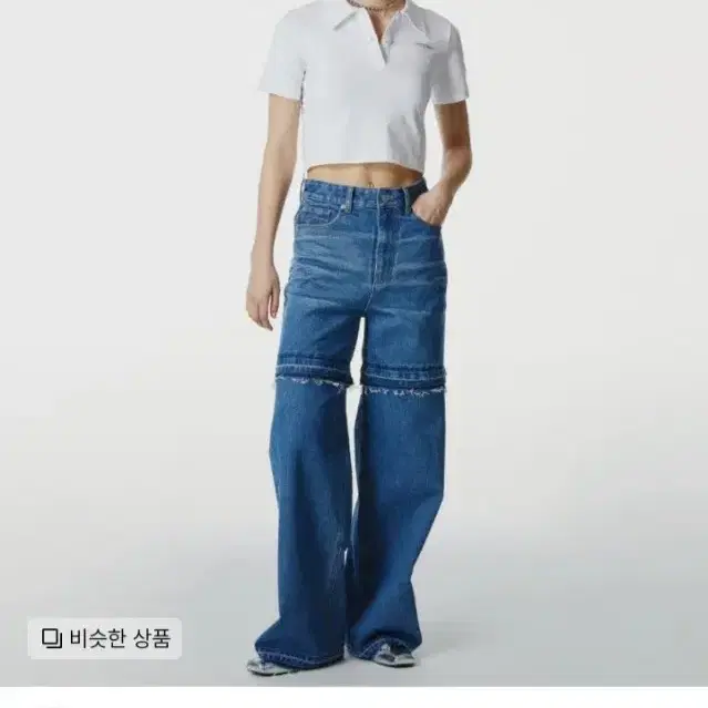 (한소희 착용)쓰리투에이티 tiered frayed denim 청바지