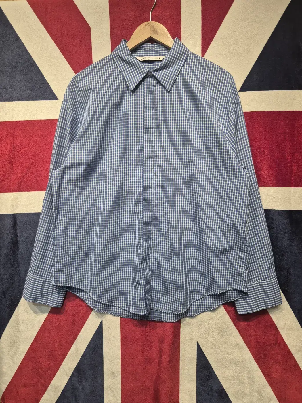 [95~100] ZARA Zara check shirt/navy blue