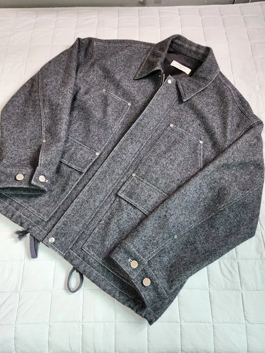 AfterFray Carpenter Wool Work Jacket in Charcoal