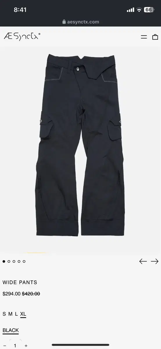 [L] aesynctx aesynctx wide pants black