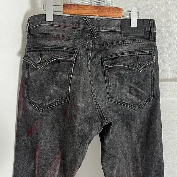 Semantic design red washed jean