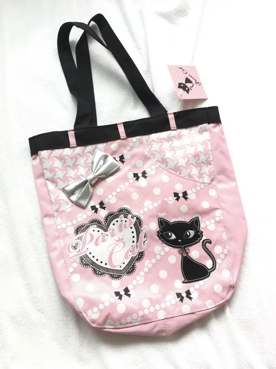 Heisei pink neko lettering shoulder bag Himegyaru Lolita