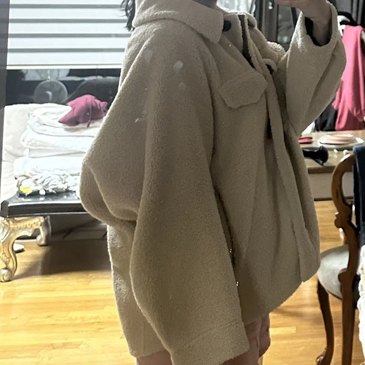 써스데이아일랜드 양털 뽀글이 무스탕 자켓(m)(66-88)