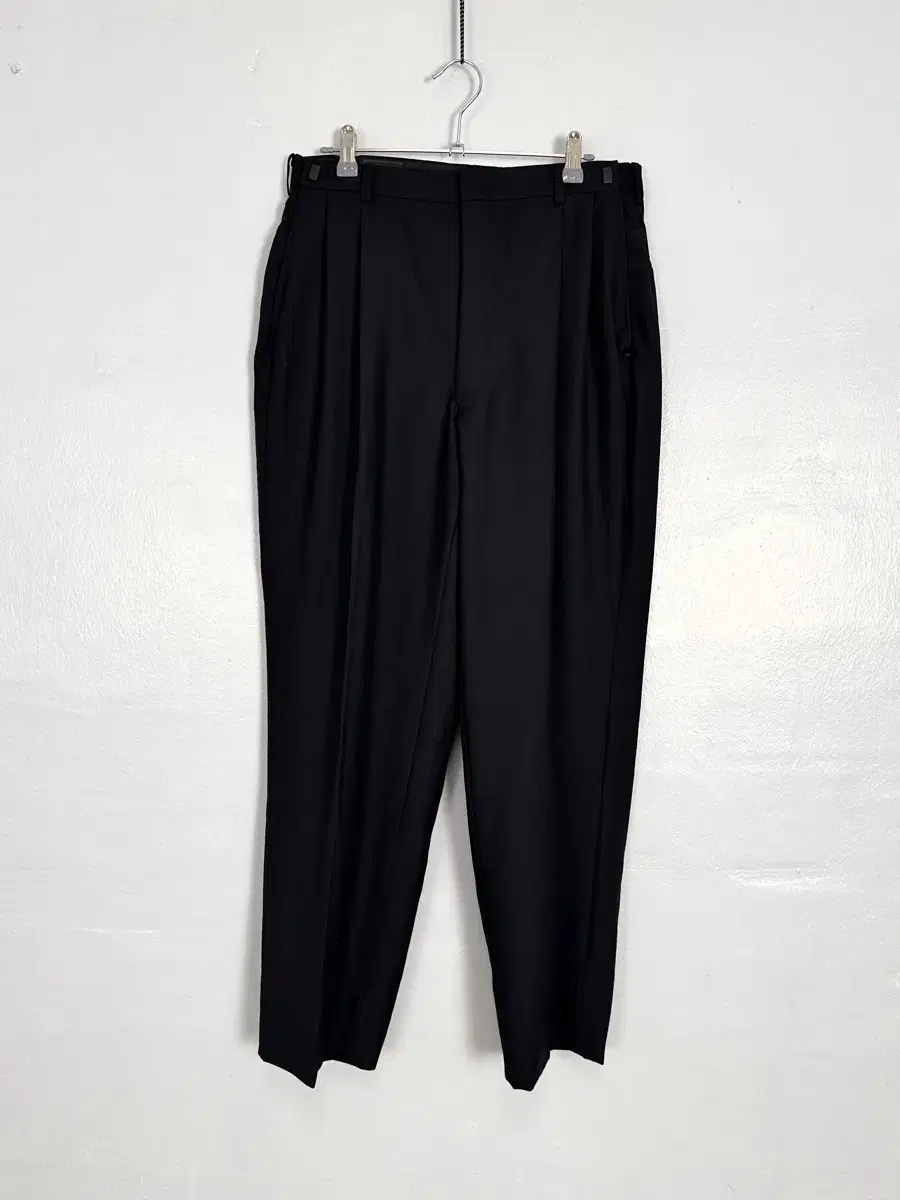 vintage adjust two tuck wool wide pants