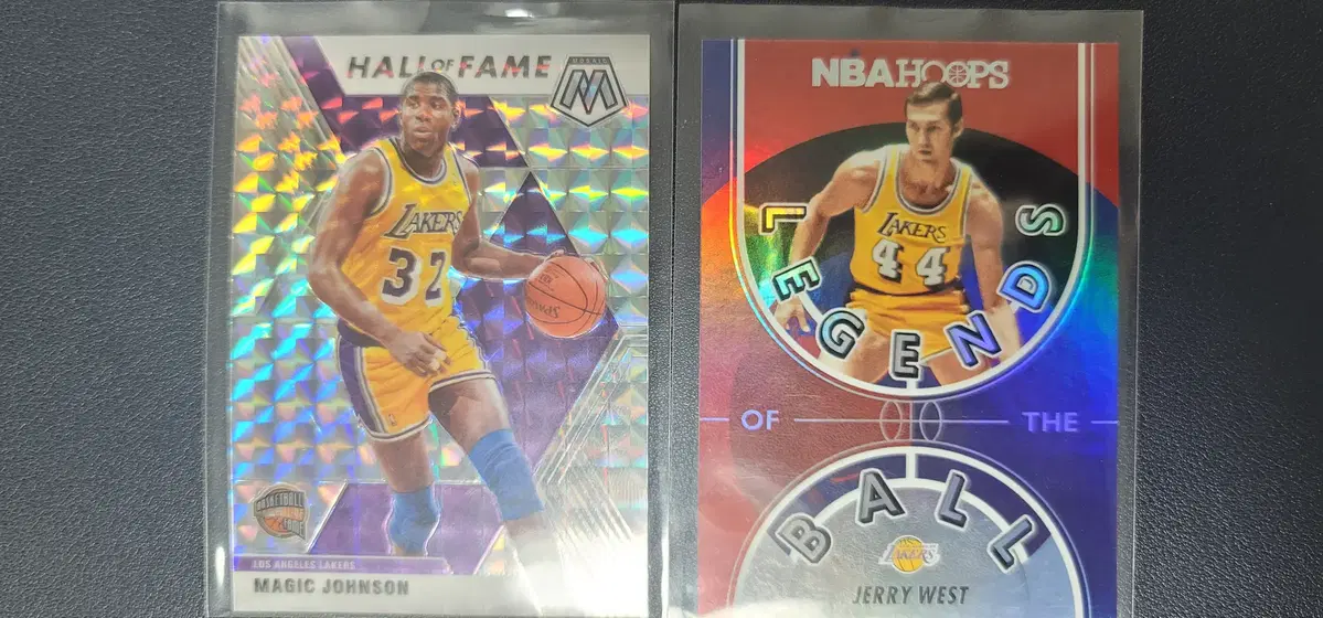 Panini NBA legend players kard sell, Magic Johnson, Jerry West