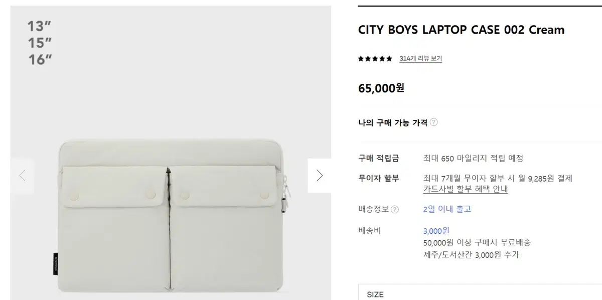 스위치 CITY BOYS LAPTOP CASE Cream (13인치)