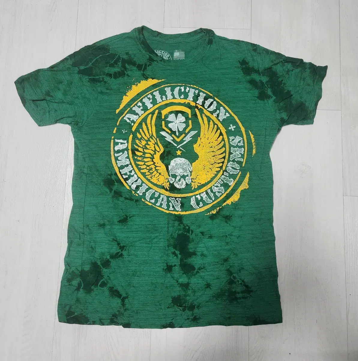 Affliction AFFLICTION Short Sleeve T-Shirt Green Skull I sell.