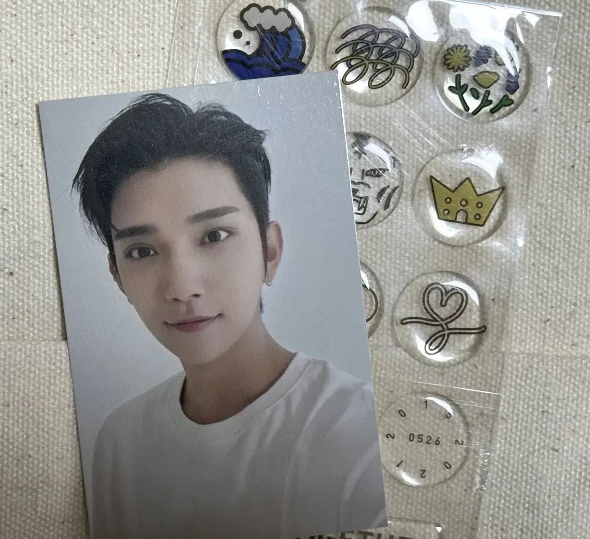 SVT seventeen joshua 6th Anniversary Pendant Photocard + Sticker