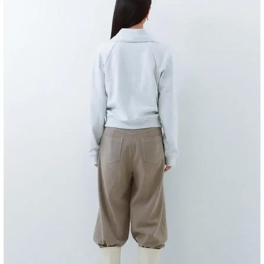 osthe 오스더 cotton wide tuck pants brown